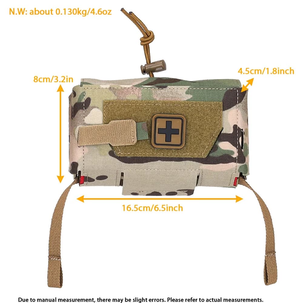 Poche médicale compacte tactique pêche chasse - Sac IFAK MD2 Molle ceinture porte-plaque