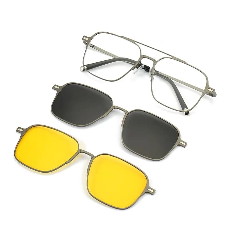 Lunettes magnétiques 3 en 1 métal polarisées ordinateur conduite pêche 2023 UV400 7009