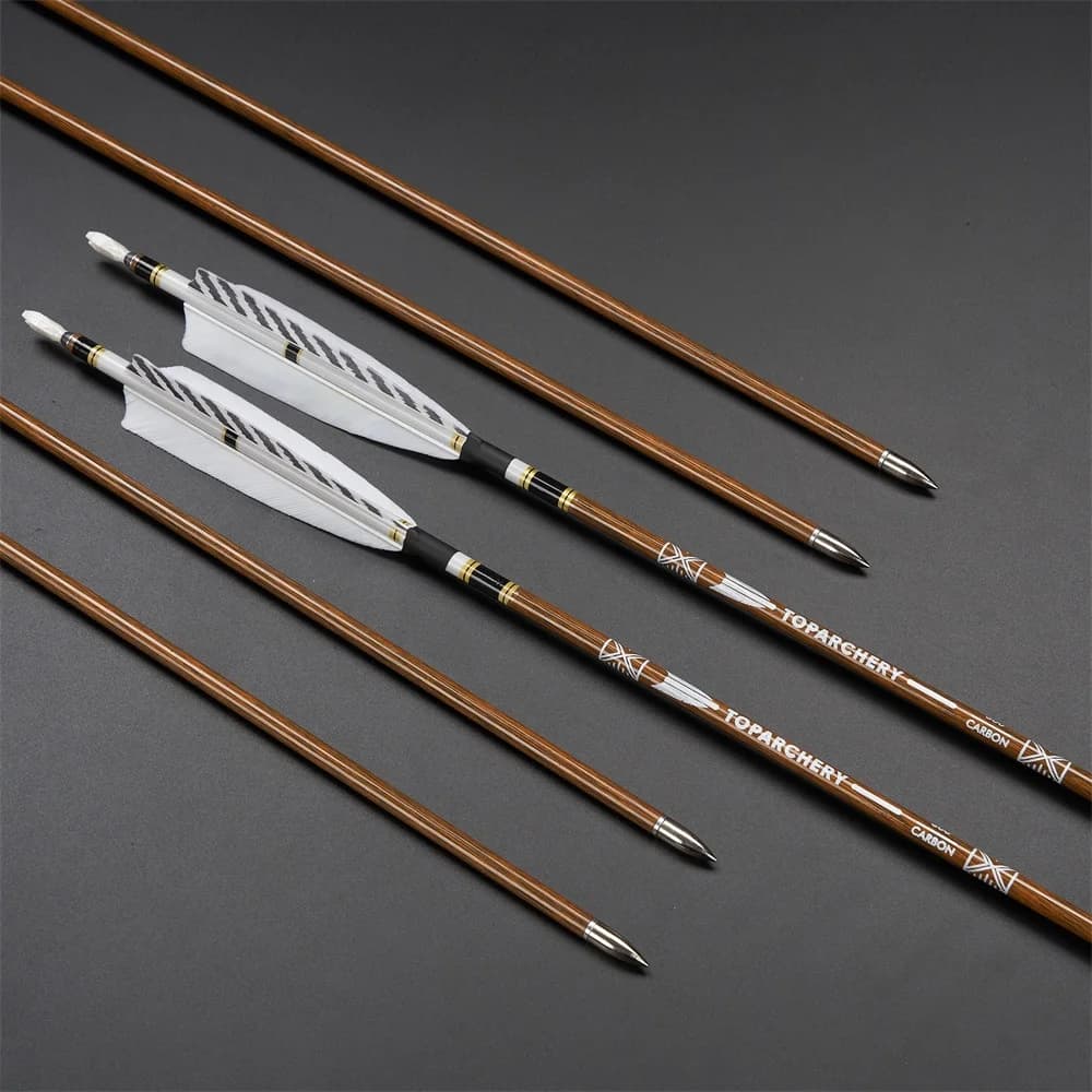 Flèches carbone pur 32 pouces spine 400-600 - 6/12/24pcs pour arc recourbé/chasse pêche