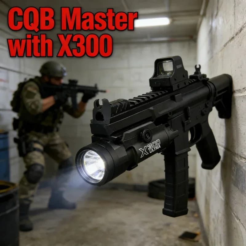 Lampe tactique X300 multifonction - Compatible rail 20mm pour airsoft et pêche