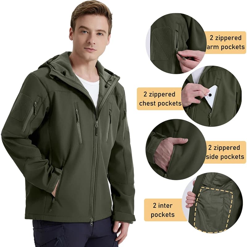 Veste tactique pêche ski - Vêtement technique professionnel pour pêche hivernale