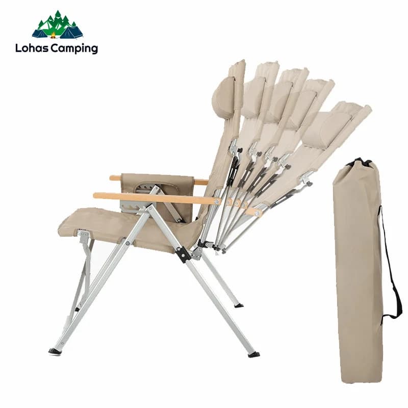 Fauteuil camping Lohascamping 5 vitesses dossier réglable aluminium pliant pêche extérieur