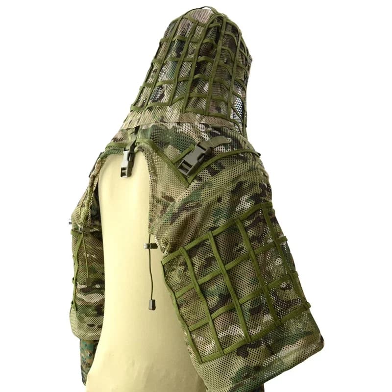 Manteau Ghillie mesh tactique sniper 3D - vêtement camouflage respirant chasse tir pêche extérieur