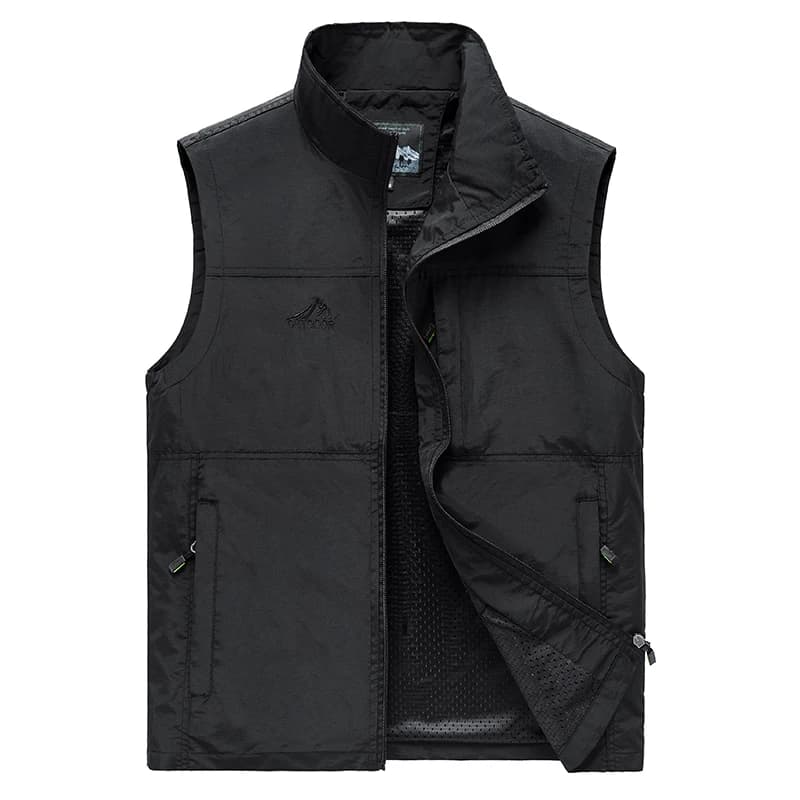 Gilet sans manches pêche homme été - Veste respirante multipoches pour pêche et voyage