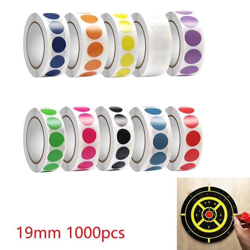 Autocollants cible archery 1000 pièces centre coloré pratique tir à l'arc entraînement pêche