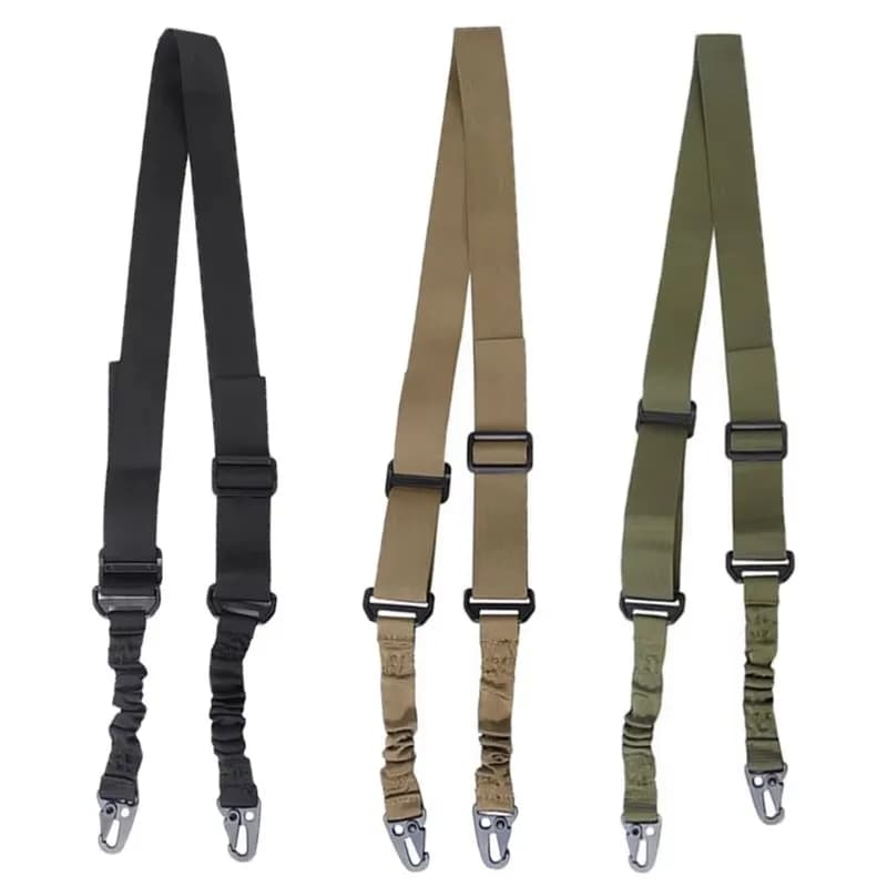 Bretelle tactique 2 points bungee pour fusil - Accessoire pêche chasse durable 1-3 pièces