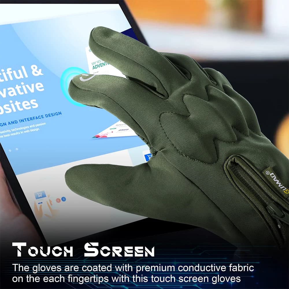 Gants d'hiver thermiques écran tactile pour ski et randonnée - Anti-dérapant et coupe-vent