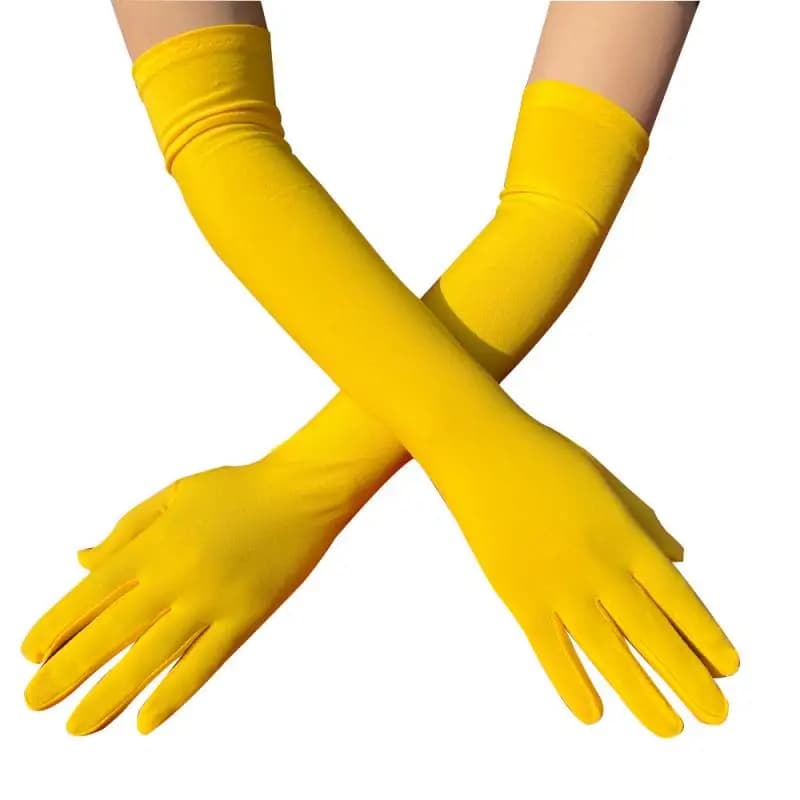 Gants longs 45cm soie lait femme soirée festival - Élégants pour danse bar spectacle groupe