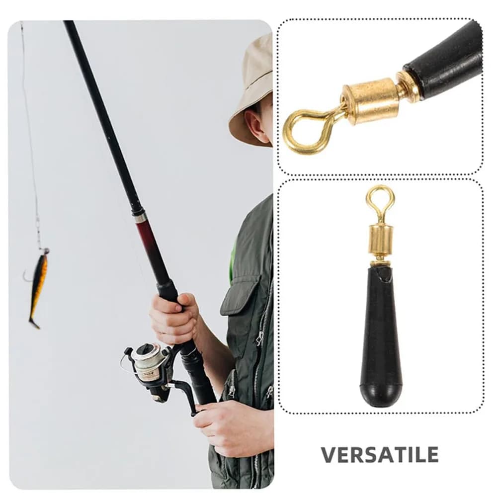 Têtes de flotteurs en caoutchouc et cuivre 50 pièces - Connecteurs rotatifs pour montages de pêche
