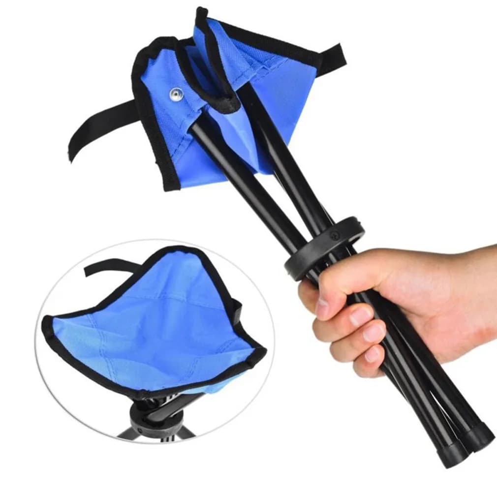 Tabouret de pêche pliant à trois pieds en fer pour randonnée pêche et accessoires de loisirs