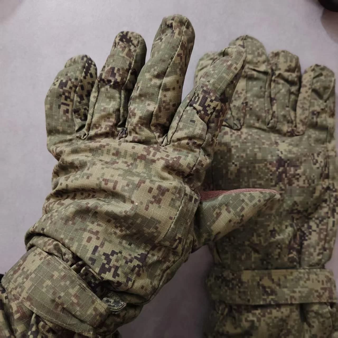 Gants tactiques hiver camouflage russe EMR08/11 - Protection froid réglementaire chasse pêche