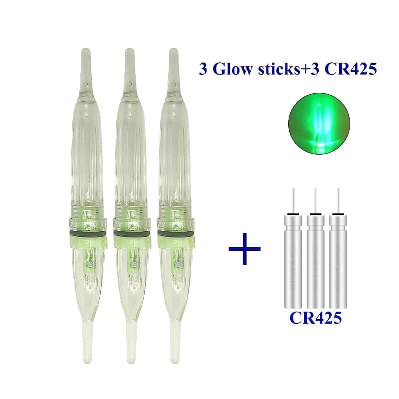 3 bâtons lumineux de pêche électroniques 3CR425, appâts luminescents colorés pour la pêche en mer