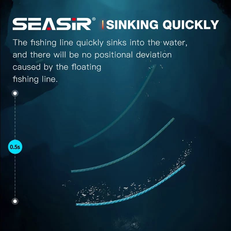 Ligne de pêche tressée SEASIR P-Series Black Spider PE 8, haute résistance 16-46Lb, 150m pour pêche sportive