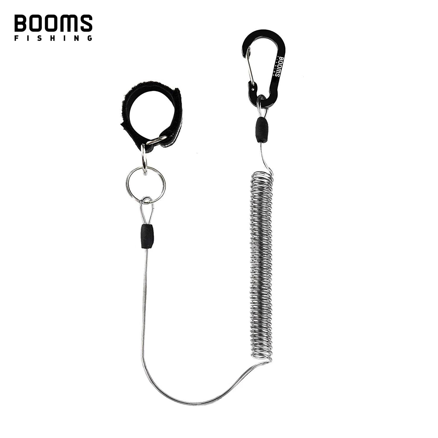 Lanières télescopiques Booms Fishing T01 2M avec mousquetons - Attaches pour canne et épuisette de pêche