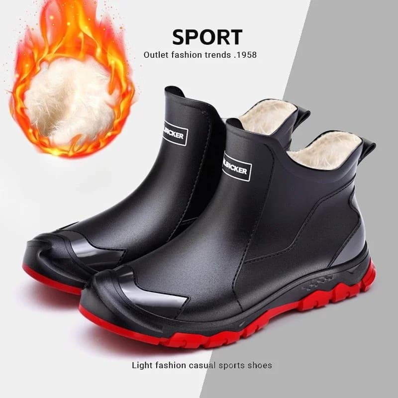 Bottes pluie homme imperméables caoutchouc hiver doublure polaire grandes tailles protection travail cuisine