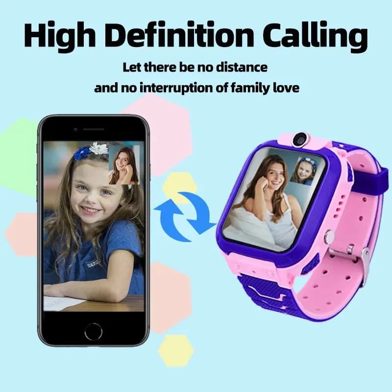 Montre téléphone Q12 pour enfants 2G - Tracker GPS étanche avec SOS et surveillance parentale