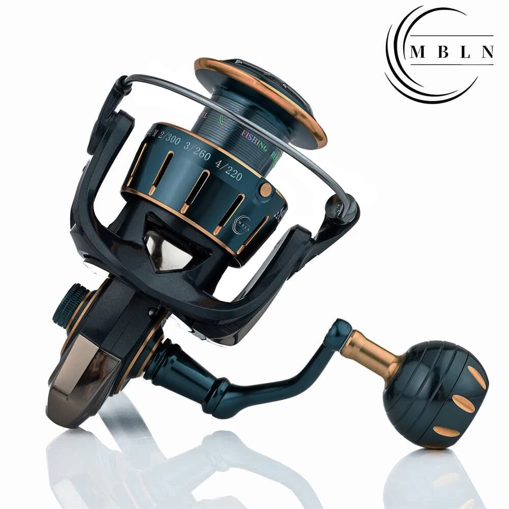 Moulinet spinning durable MBLN à engrenages et bobine en alliage 5+1 roulements pour pêche en mer