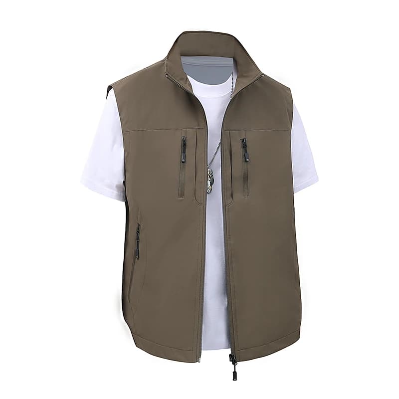 Gilet homme respirant sans manches multi-poches - Veste cargo tactique décontractée pour pêche et travail