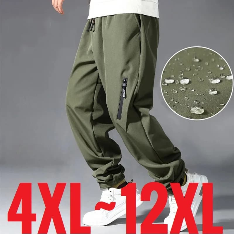 Pantalon grande taille 12XL pêche hiver - Élastique fermeture éclair polaire homme 150kg