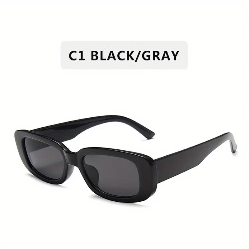Lunettes de soleil femme homme petit rectangle couleur bonbon Y2K vintage UV400 pêche