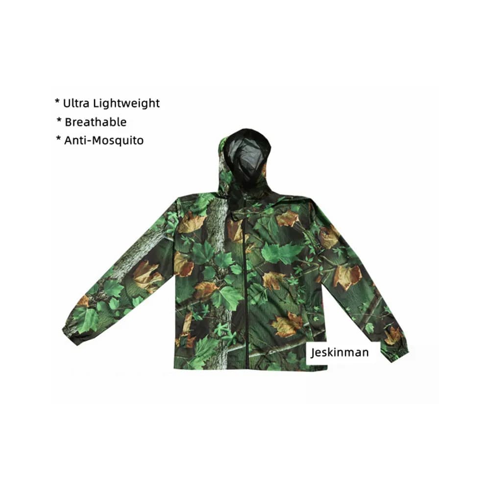 Tenue pêche chasse été légère camouflage bionique - veste pantalon capuche anti-moustiques protection solaire