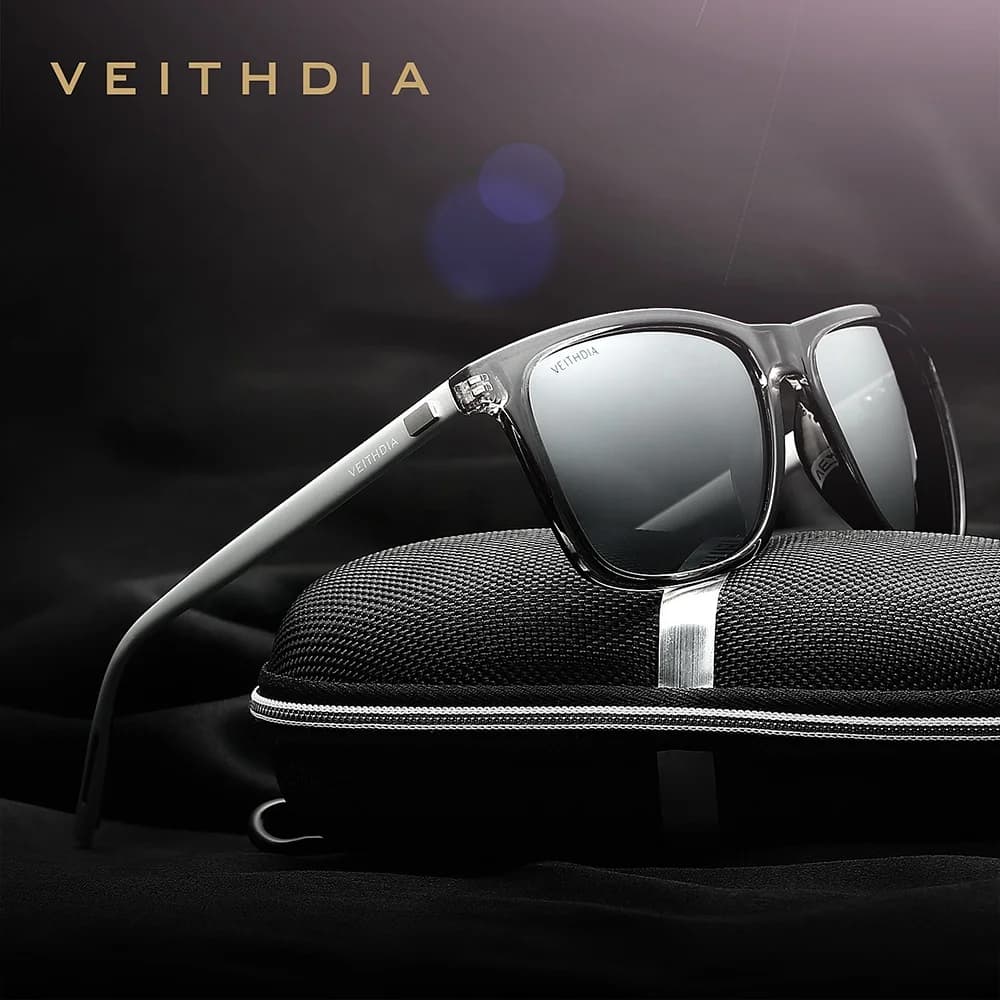 Lunettes vintage aluminium TR90 polarisées unisexe pêche rétro marque VEITHDIA 6108