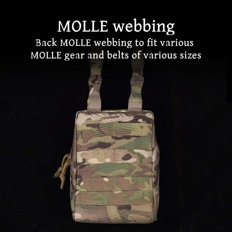 Sac de rangement multifonction portable camouflage MOLLE - Accessoire tactique pêche et chasse