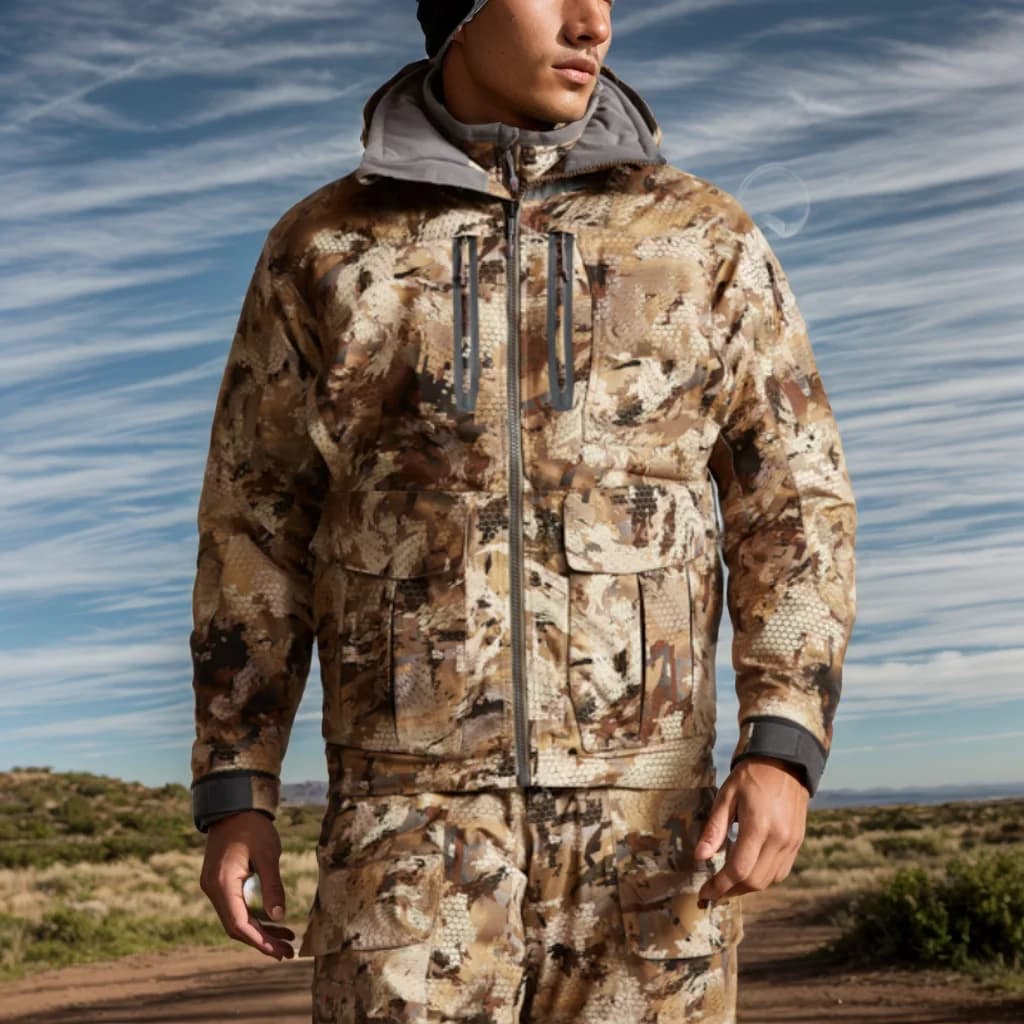 Veste isolée pêche hiver camouflage canard - Manteau chasse Northern Aerolite qualité premium extérieur