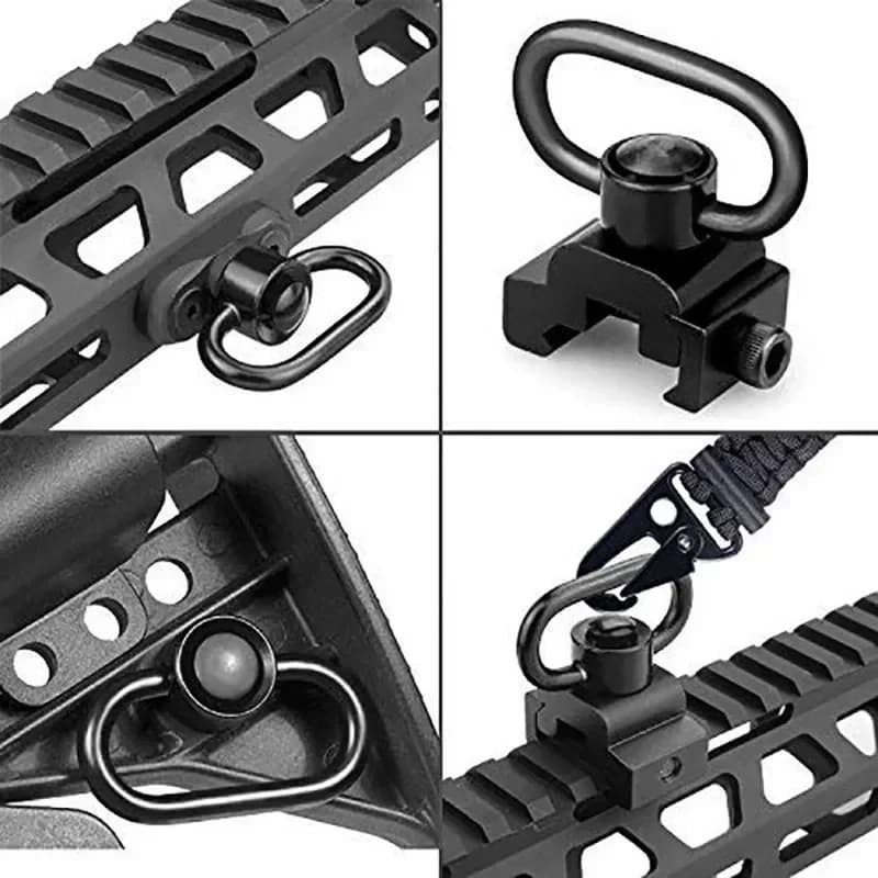 Mousqueton rapide rotatif 360° pour sangle - Accessoire pêche et chasse fixation facile 1.25"