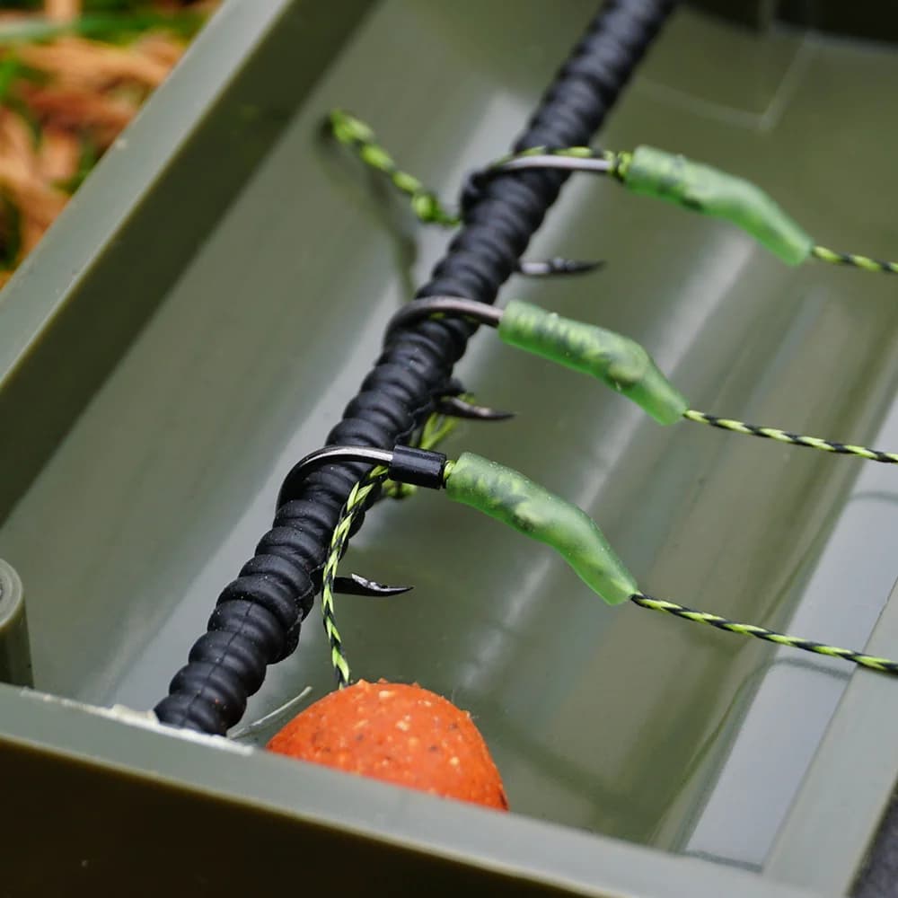 Porte-montages Hirisi rig wallet boîte rangement bas de ligne zig chod stiff hair rig pêche carpe
