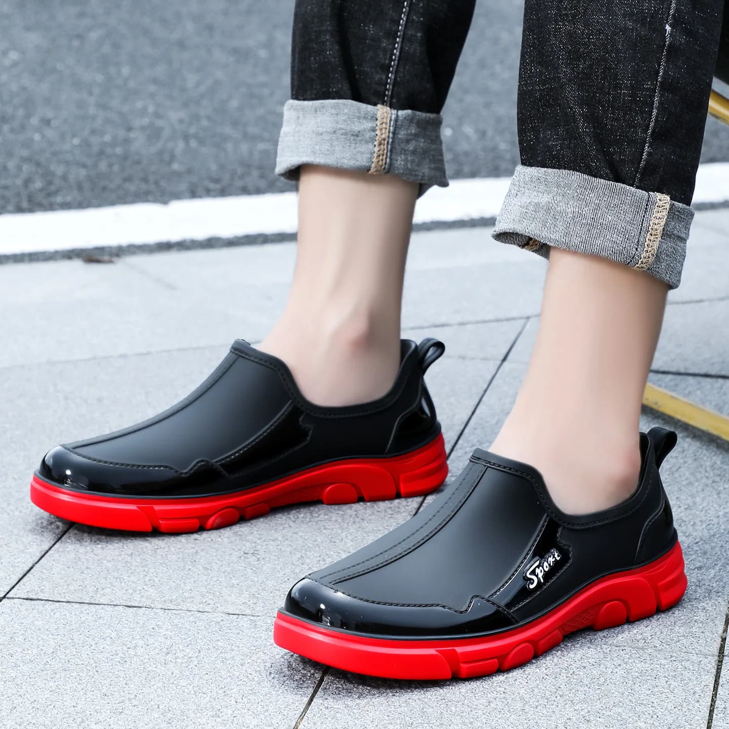 Bottes de pluie homme basse imperméables anti-dérapantes résistantes pour cuisine travail