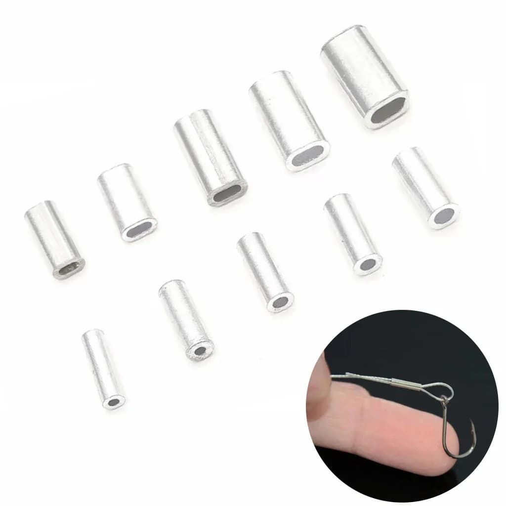 Manchons aluminium pour sertir les lignes de pêche, tube et connecteurs, lot de 150 à 200 pièces accessoires
