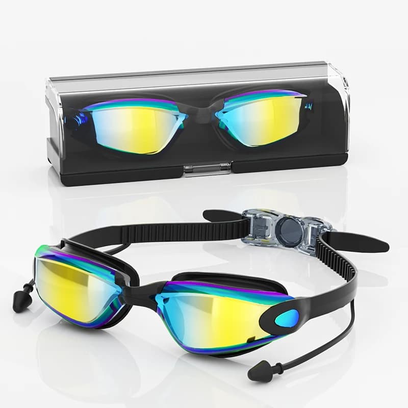 Lunettes de natation professionnelles anti-buée étanches UV large champ de vision pour femmes et hommes