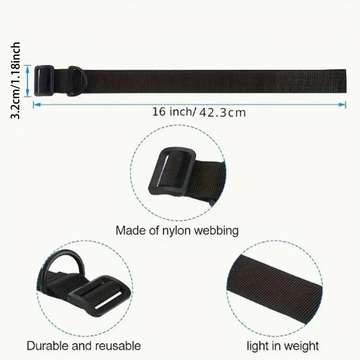Sangle tactique pêche nylon portable multifonction fixation simple/double point