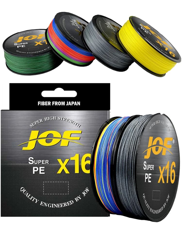 Ligne de pêche JOF X16 16 brins multifilament PE haute résistance 500M pour pêche sportive