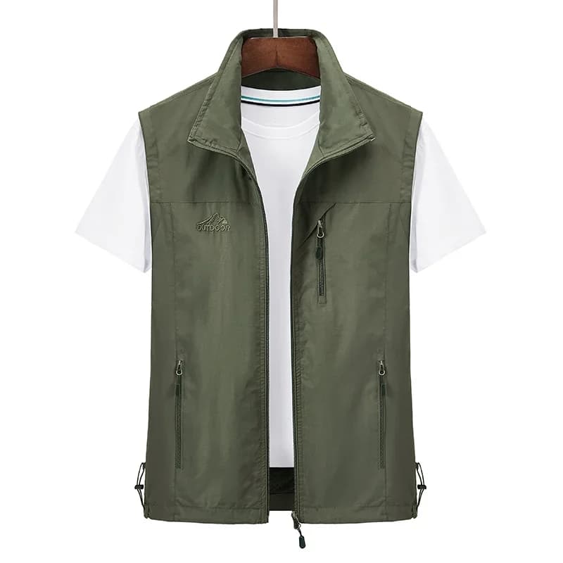 Gilet homme extérieur 2025 multi-poches pêche randonnée - Imperméable respirant grandes tailles 7XL