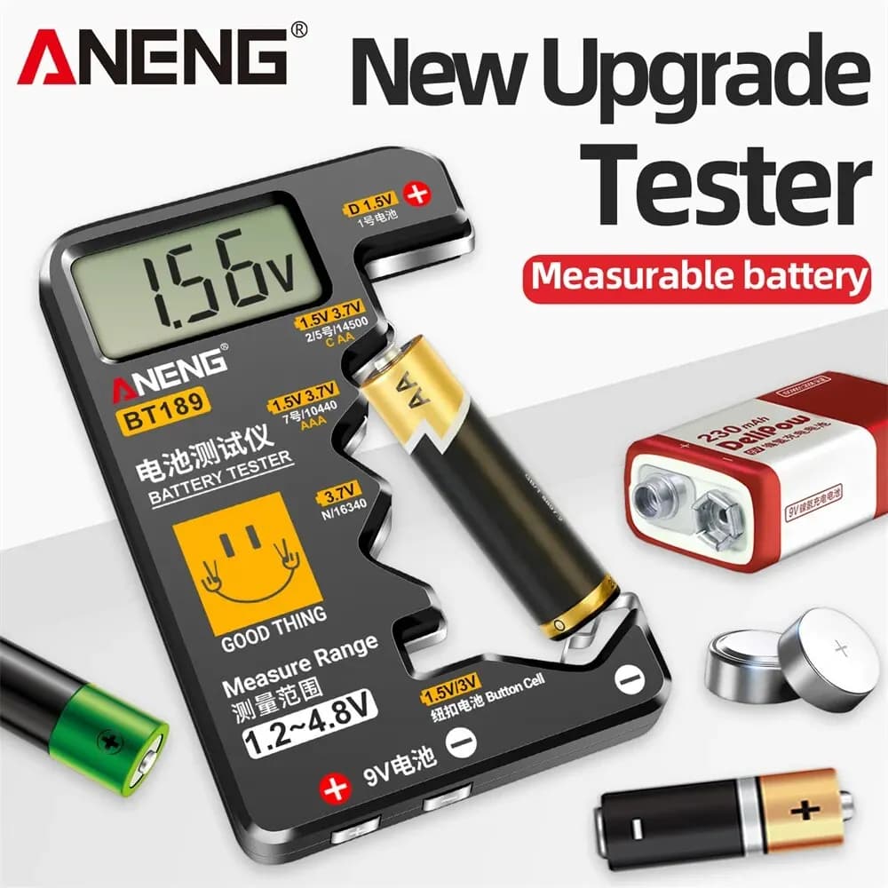 Testeur piles bouton ANENG BT189 universel 9V N D C AA AAA LCD détecteur France