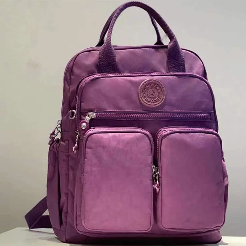 Sac à dos femme étanche en nylon avec multiples poches - Sac d'école et voyage pour ordinateur portable