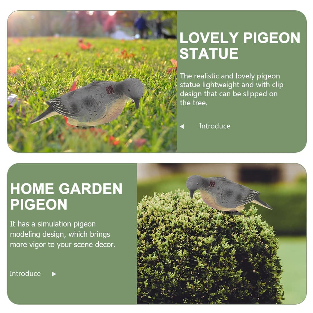 2 pièces leurres pigeons réalistes en PE avec clip - Figurines légères pour jardin et chasse