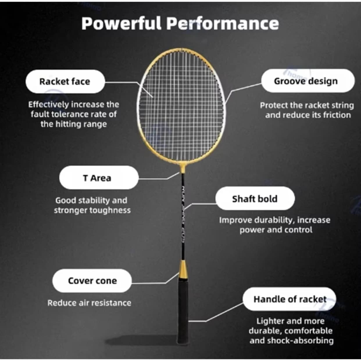 Set badminton débutants original 2 raquettes professionnelles entraînement durable loisir sport