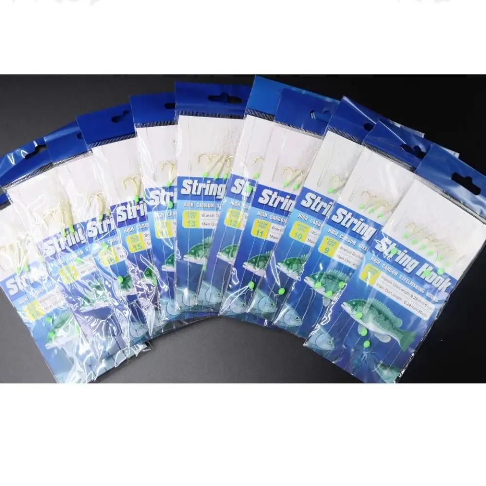 Leurres plume sabiki rigs pour maquereau morue bar pêche mer et eau douce noctiluques