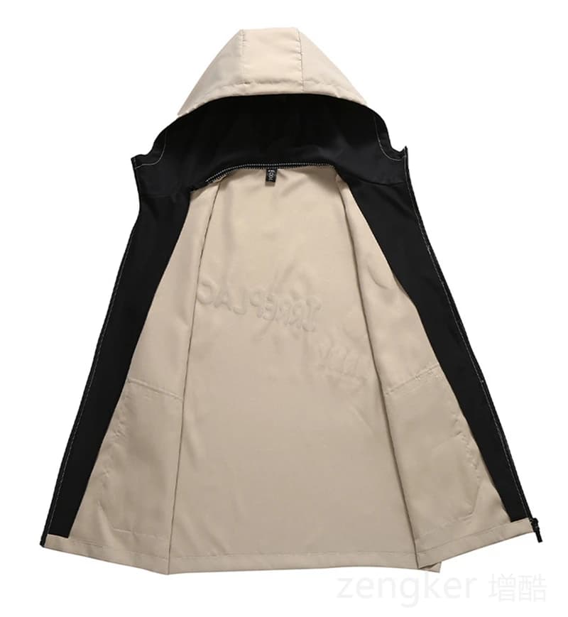 Veste de travail légère à capuche multi-poches pour homme grande taille printemps été