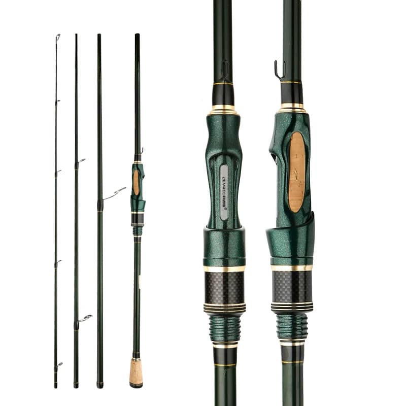 Canne spinning carbone CEMREO 4-5 sections 1.8-2.4m portable travel rod pour pêche voyage