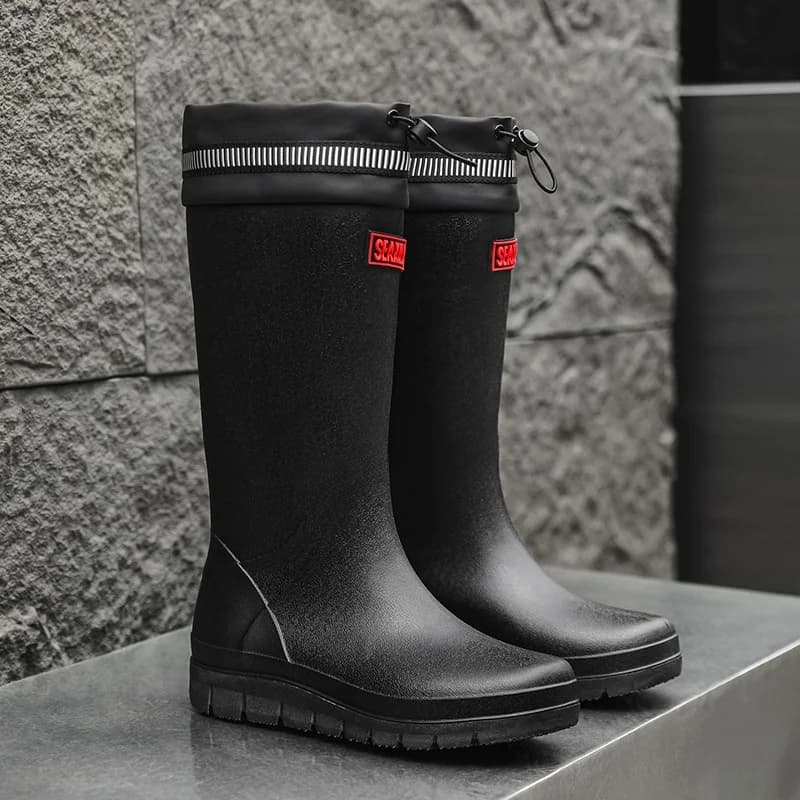 Bottes de pêche haut tube PVC imperméables antidérapantes pour livraison et cuisine professionnelle