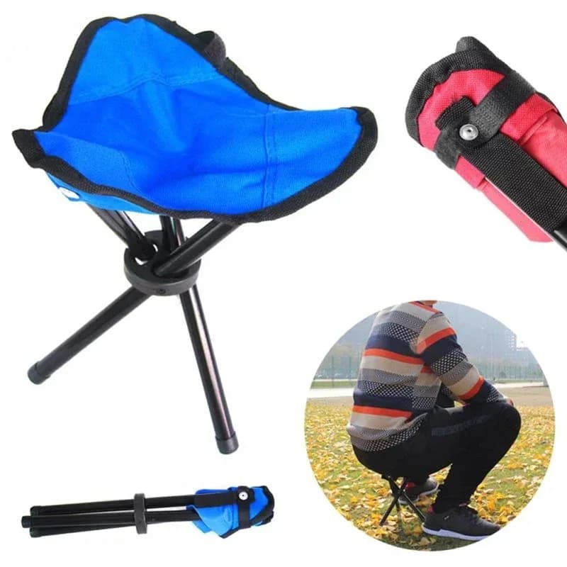 Tabouret triangulaire pliable multifonction - Siège pêche camping quotidien parc compact