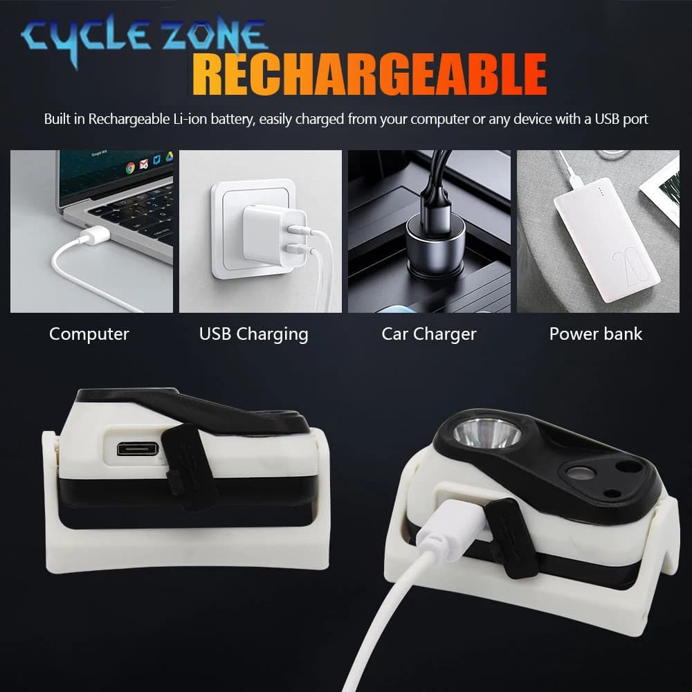 Mini frontale XPG rechargeable USB 4 modes avec capteur - Compacte pour pêche discrète nocturne