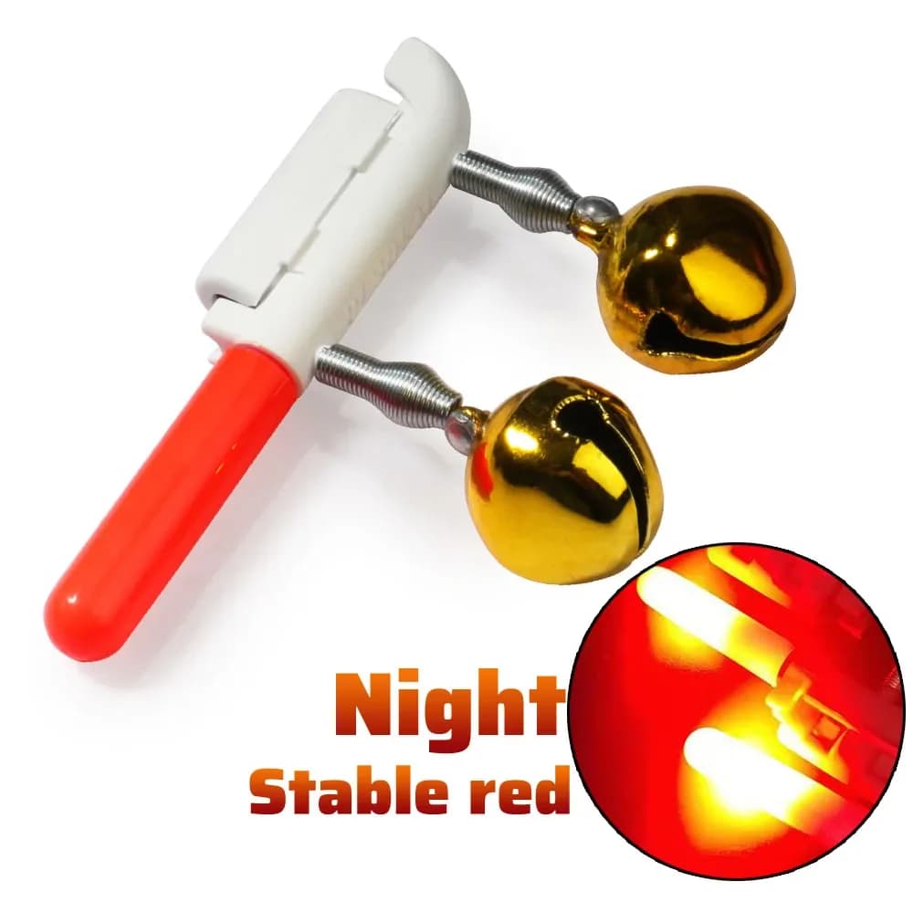 Alarme de touche pour pêche de nuit avec double clochette, capteur et lampe LED rechargeable USB