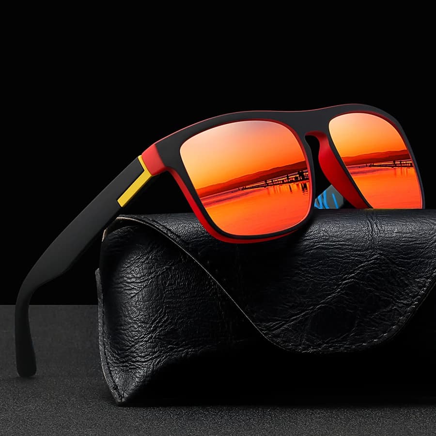 Lunettes de soleil carrées tendance pour hommes et femmes - Conduite, pêche, randonnée légères