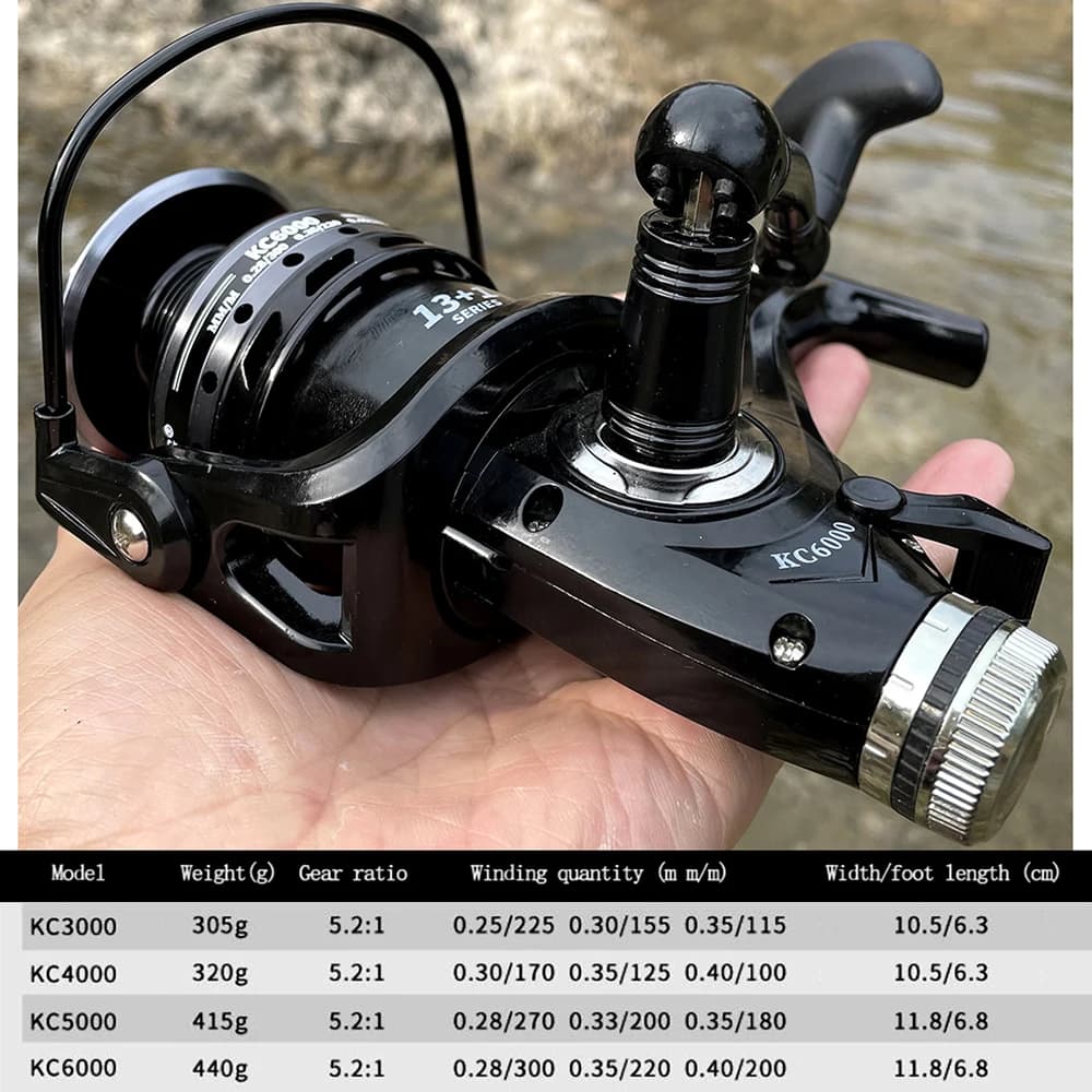Moulinet sans jeu corps métal - Frein 8KG - Échangeable main gauche/droite - Eau douce et mer