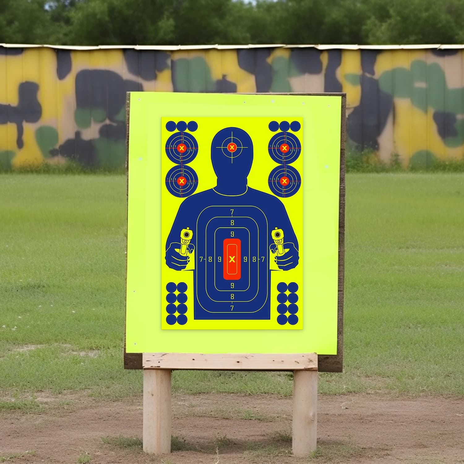 Lot de 10 cibles adhésives 30x45cm réactives pour pistolet, fusil, airsoft et carabine à plombs